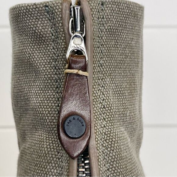 Rag & Bone Newbury Italian Canvas Stonewall Ankle Boot 7.5 Chunky Stacked Heel - Picture 6 of 16